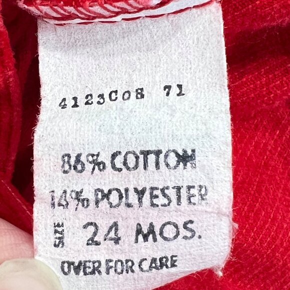 Vintage Red Corduroy Overalls With Lace Straps - 24 Months - Picture 4 of 5